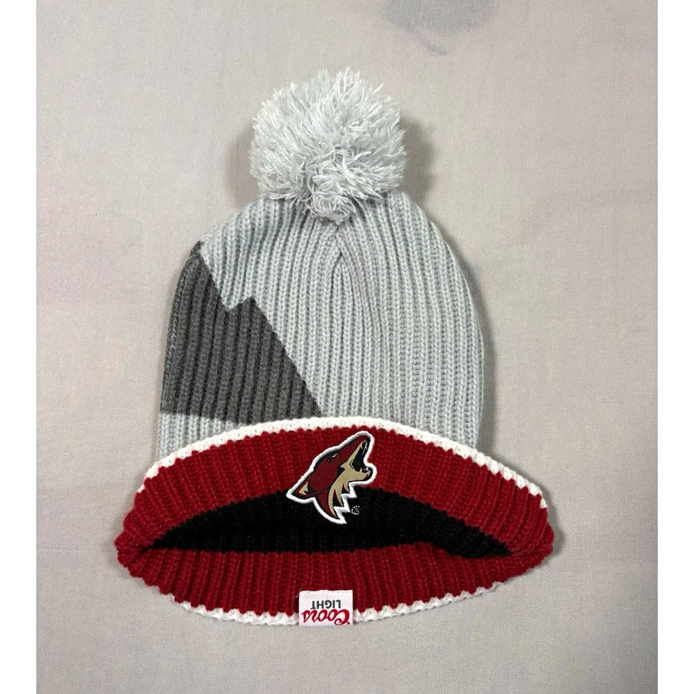 Arizona Coyotes Beanie NHL x Coors Light Promos Pom Hat Winter Knit Vintage Logo